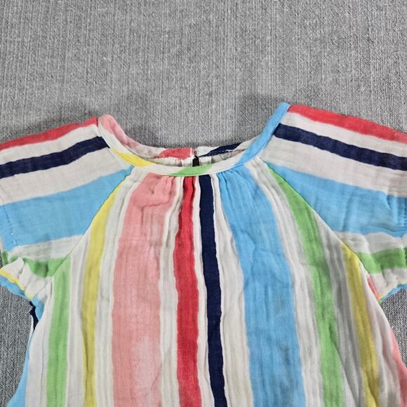 Primary Infant Girl 12-18 Month 100% Cotton Seersucker Striped Dress Spring EUC - Picture 4 of 7